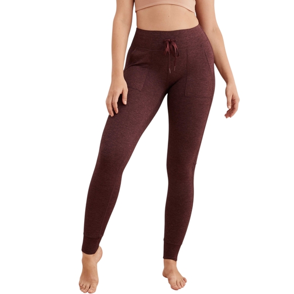 Aerie Purple Mid Rise Fitted Jogger Legging Pockets Size M - Picture 1 of 9